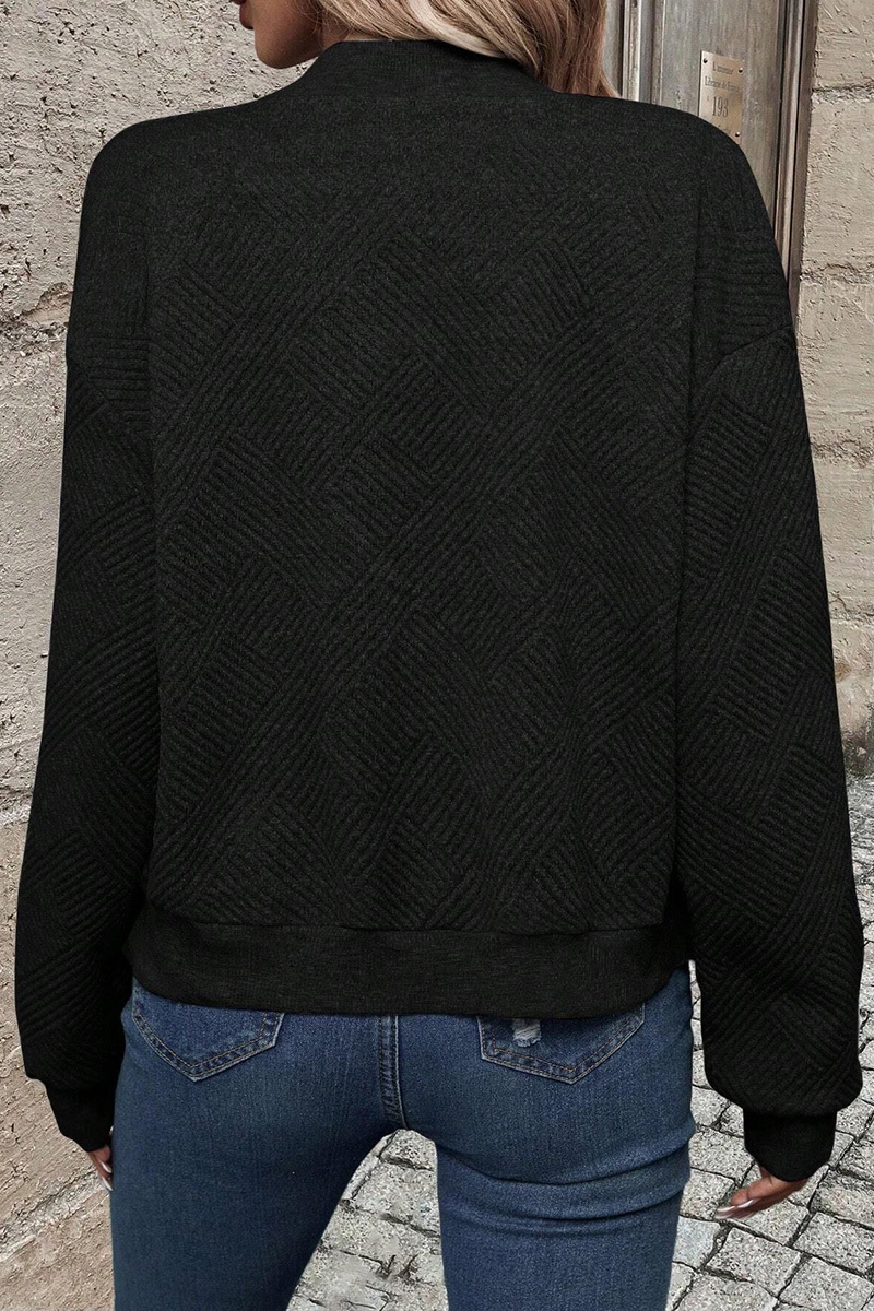 Casual Solid Color Zip Up Baseball Jacket