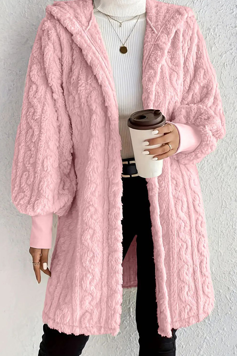 Women's Casual Warm Hooded Loose Fit Plush Coat