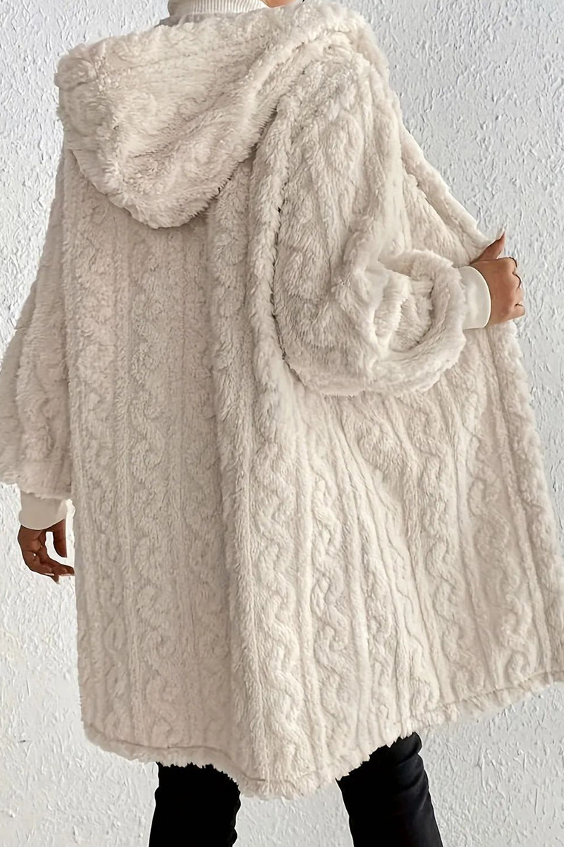 Women's Casual Warm Hooded Loose Fit Plush Coat