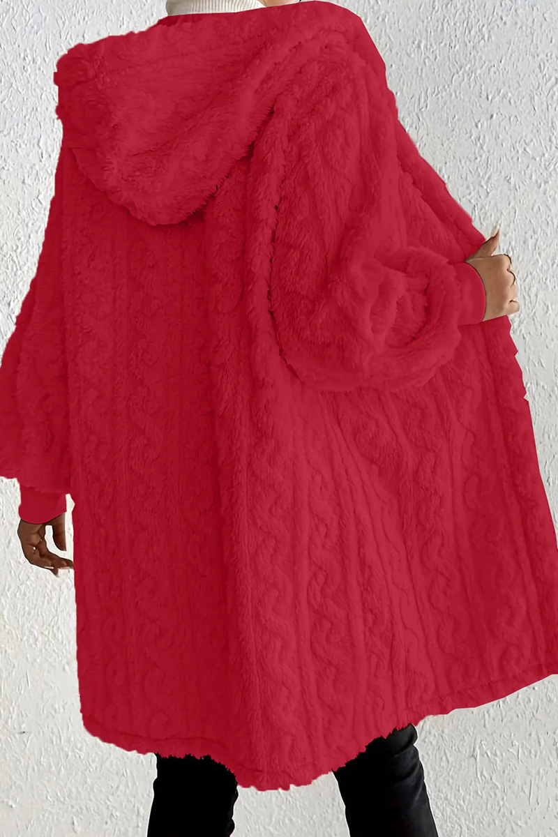 Women's Casual Warm Hooded Loose Fit Plush Coat