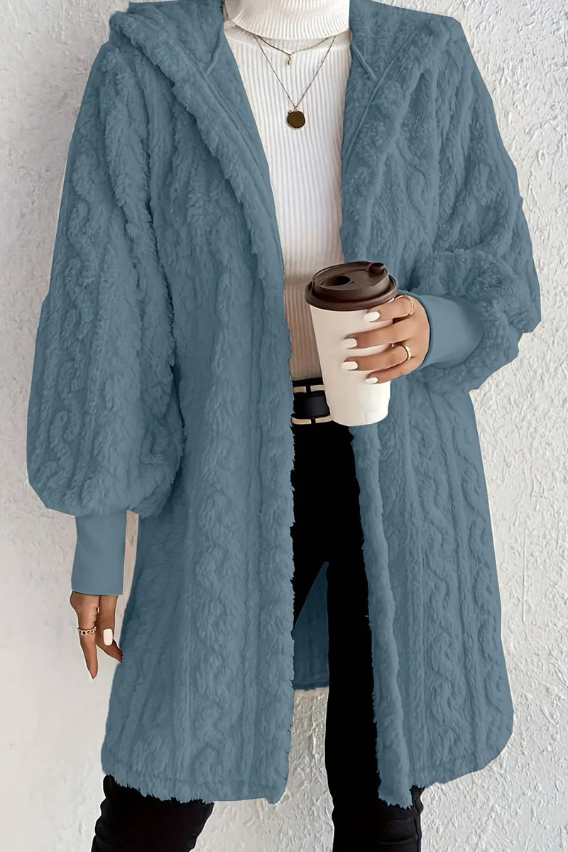 Women's Casual Warm Hooded Loose Fit Plush Coat
