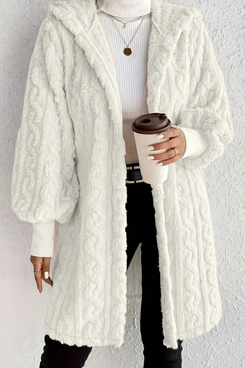Women's Casual Warm Hooded Loose Fit Plush Coat