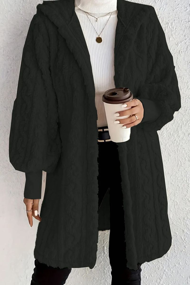 Women's Casual Warm Hooded Loose Fit Plush Coat