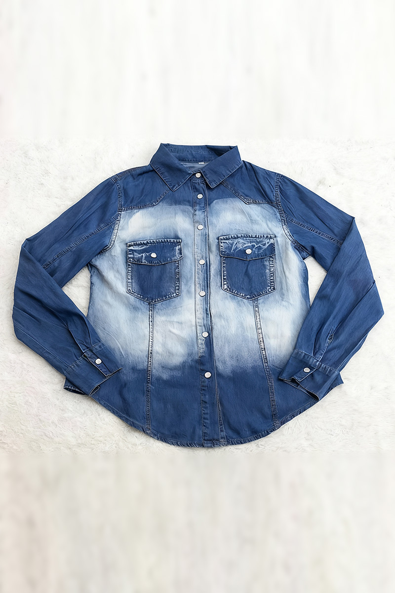 Vintage Ombre Denim Wash Shirt