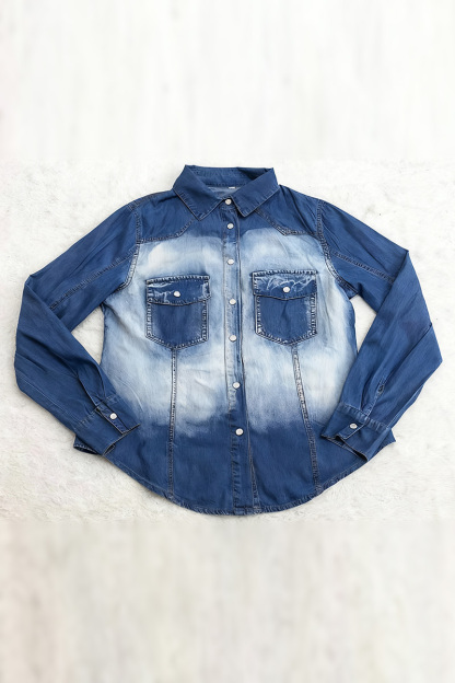 Vintage Ombre Denim Wash Shirt