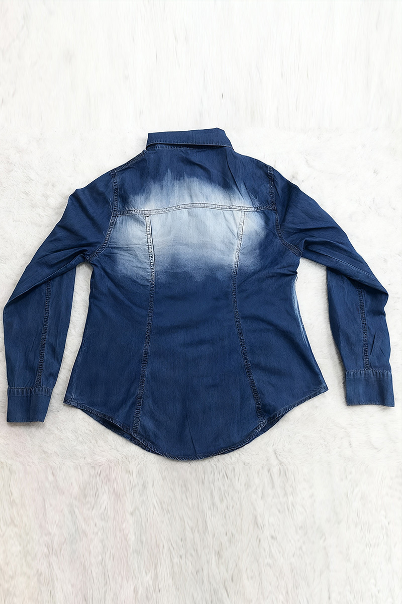 Vintage Ombre Denim Wash Shirt