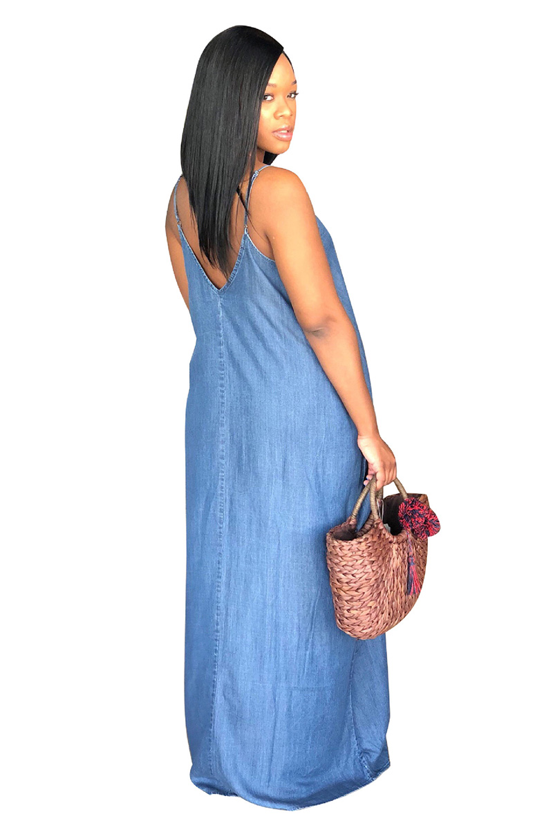 Fashion Loose Fit Sleeveless Denim Dress