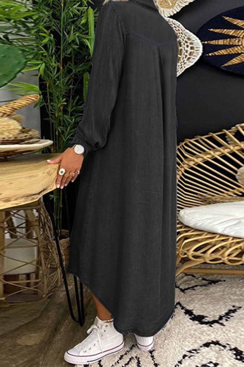 Women's Shirt Collar Denim Casual Dress