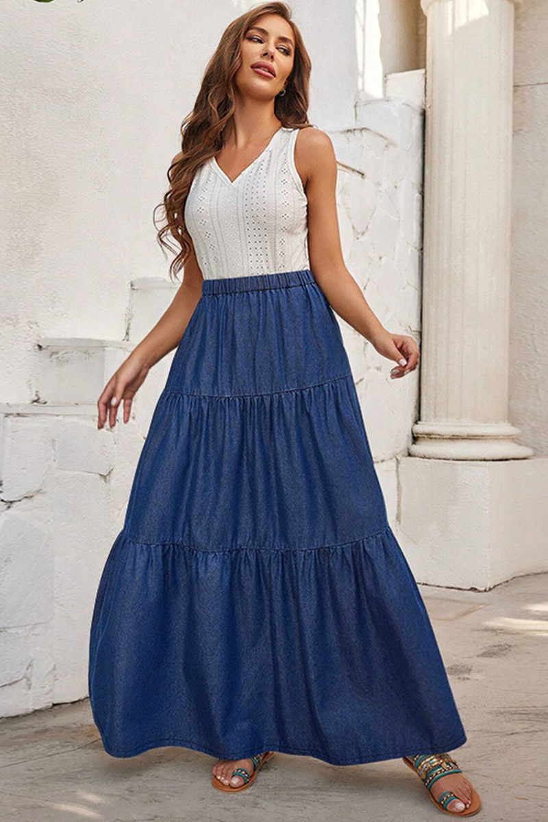 Women New Denim Casual Long Skirt