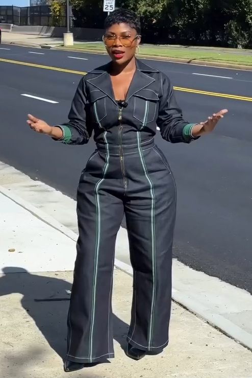 Women's Lapel Casual Denim Wide Leg Jumpsuit