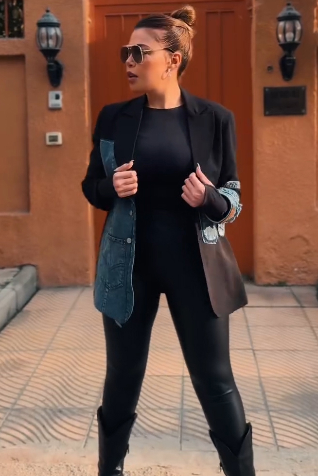 Women's Designer Denim Panel Blazer