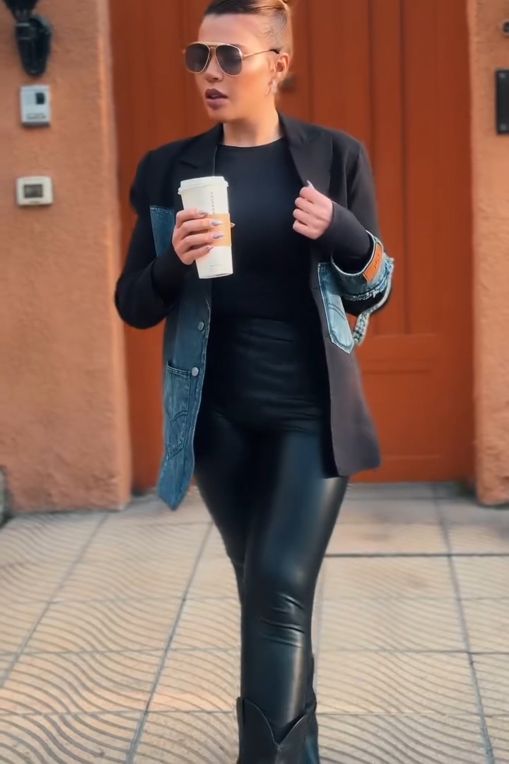 Women's Designer Denim Panel Blazer