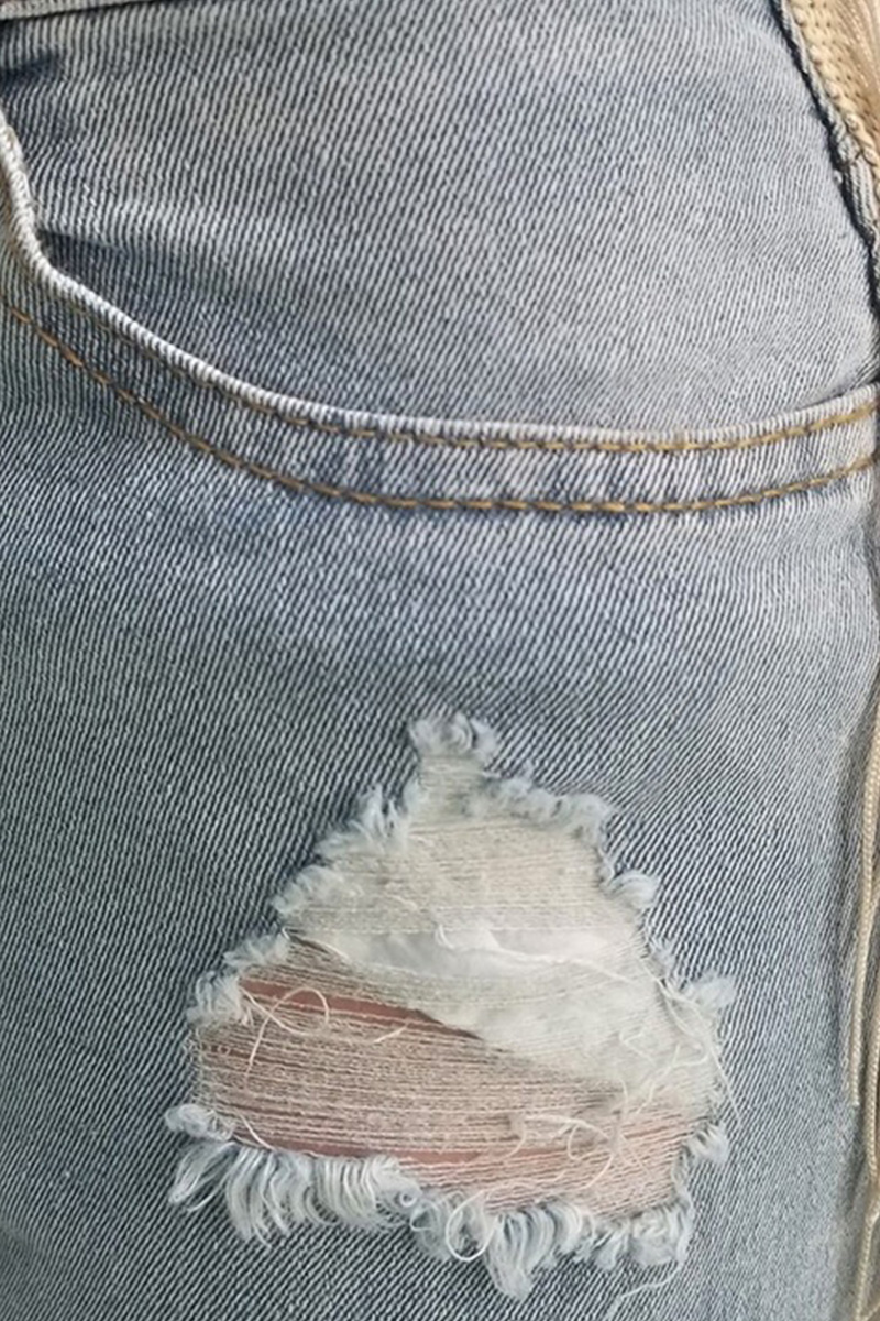 Women's Fringe Ripped Jeans