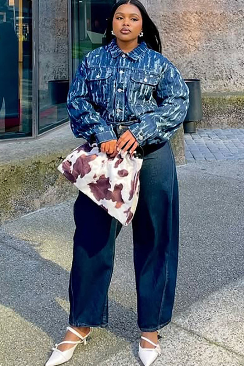 Women's Casual Distressed Washed Denim Jacket