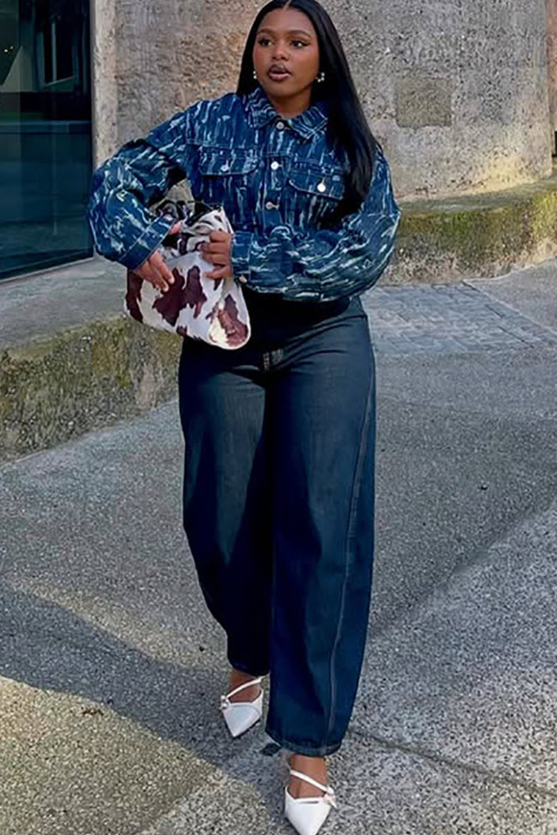 Women's Casual Distressed Washed Denim Jacket