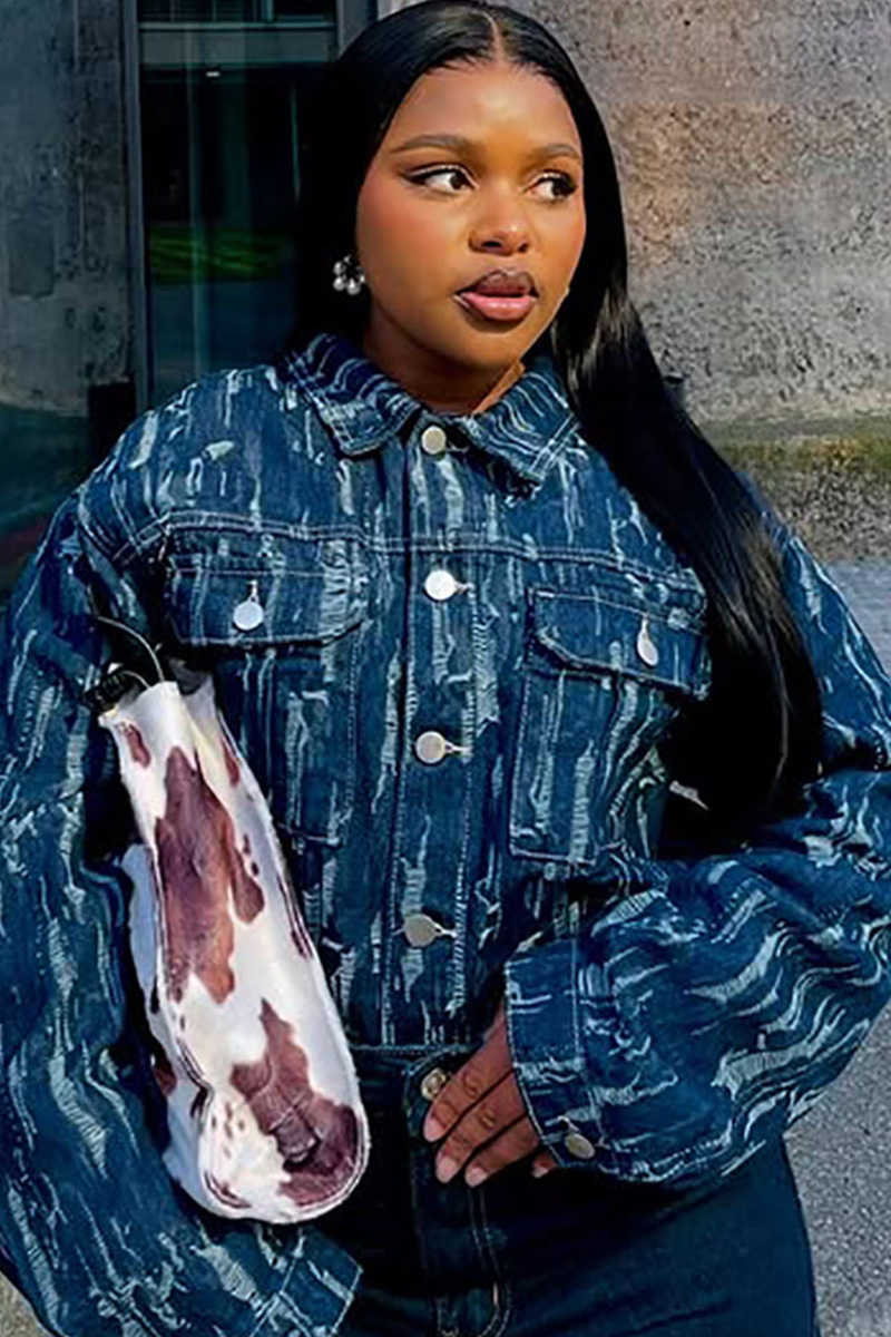 Women's Casual Distressed Washed Denim Jacket