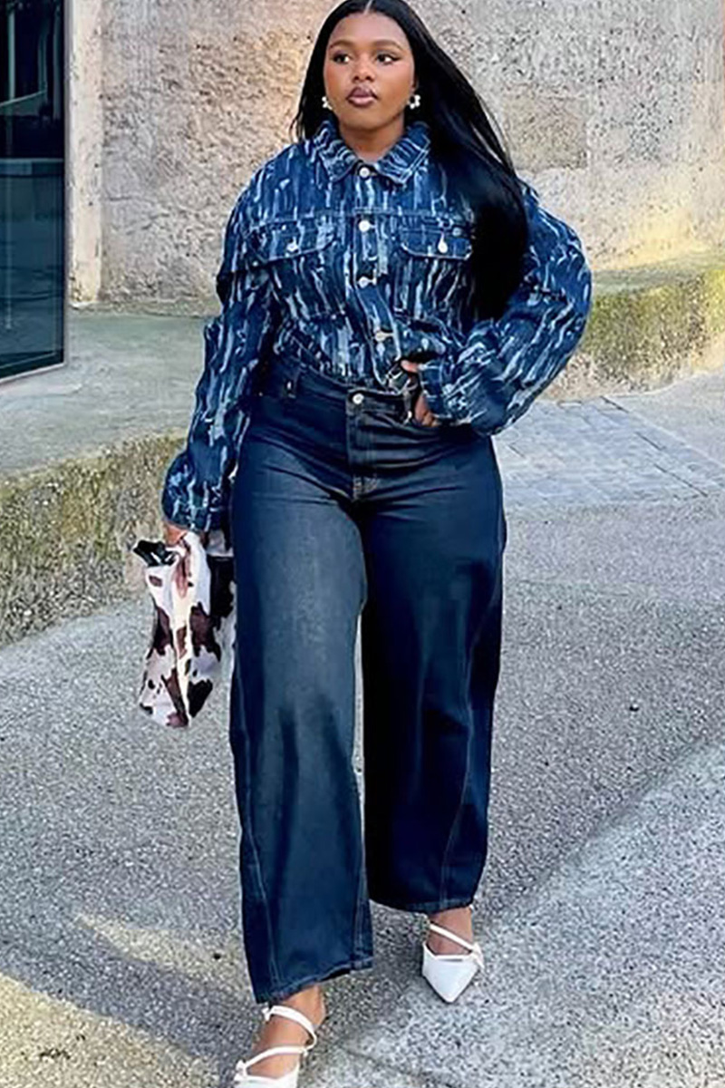 Women's Casual Distressed Washed Denim Jacket