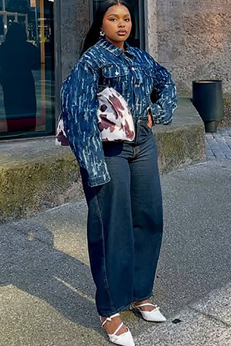 Women's Casual Distressed Washed Denim Jacket