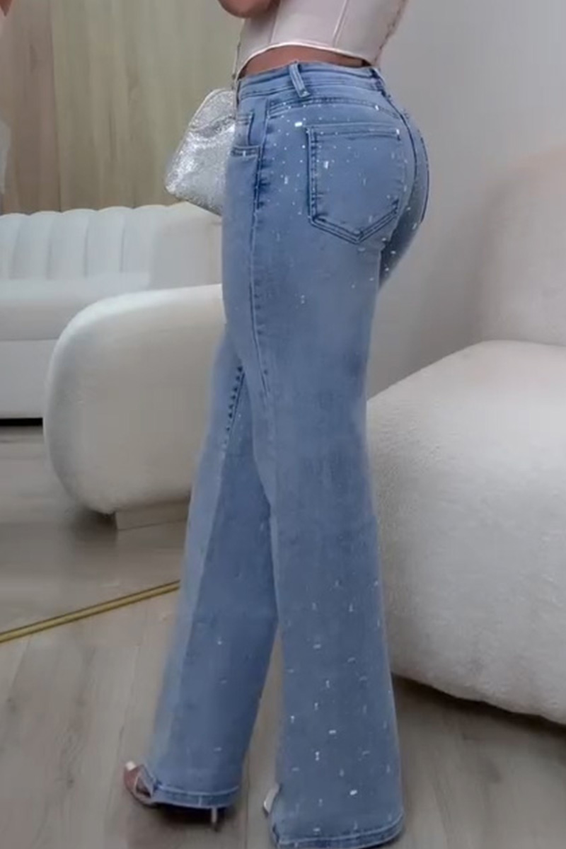 Women's Rhinestone Embellished Stretch Jeans