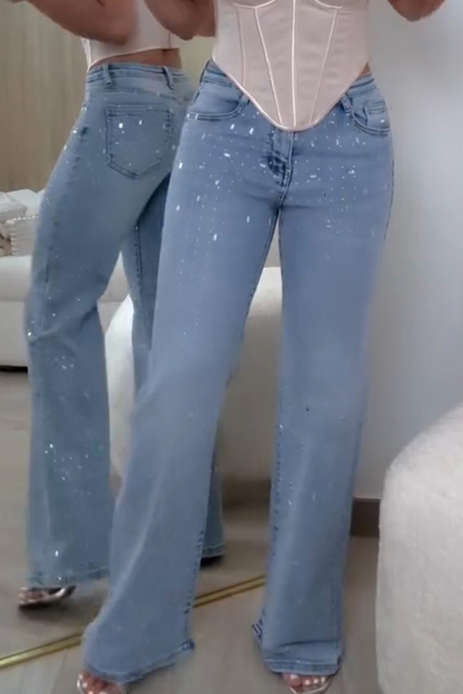 Women's Rhinestone Embellished Stretch Jeans