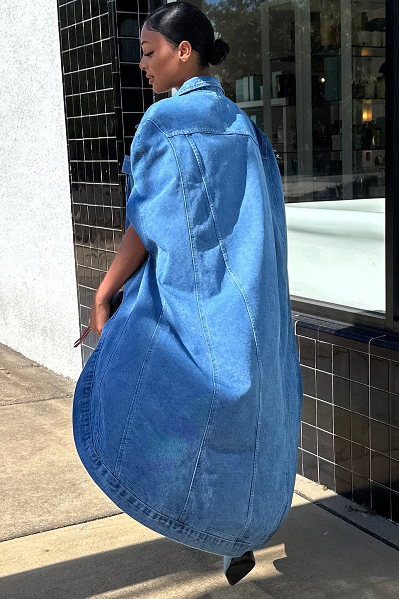 Women's Fashion Cape Wash Denim Coats