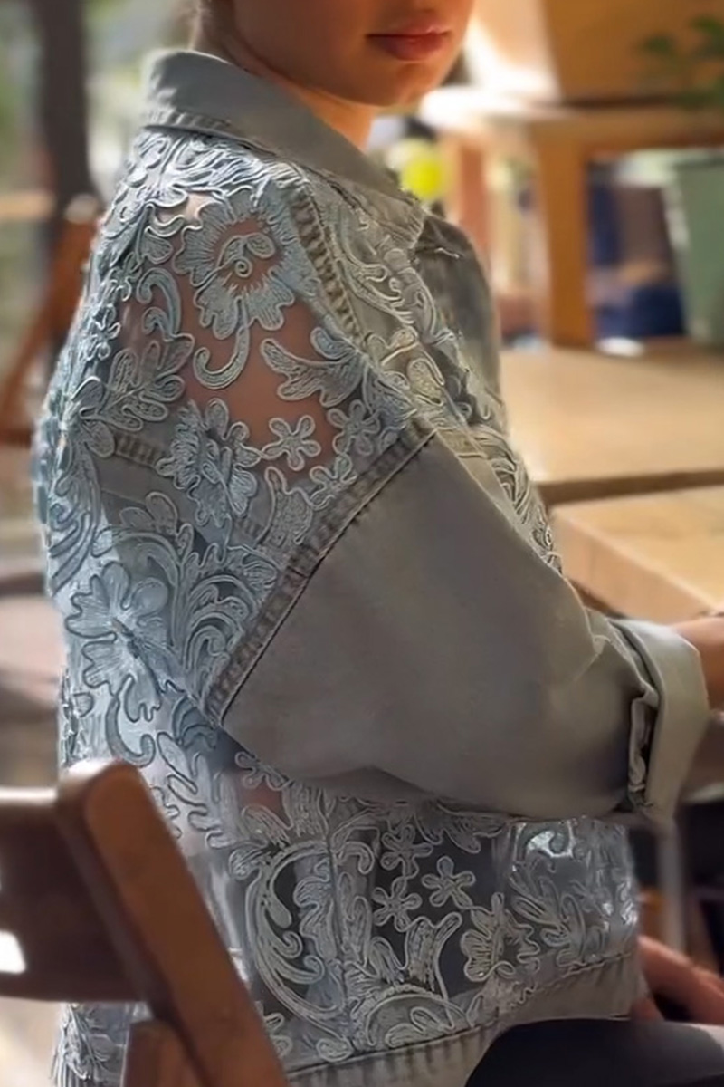 Women's Design Sense Embroidery Patchwork Denim Jacket