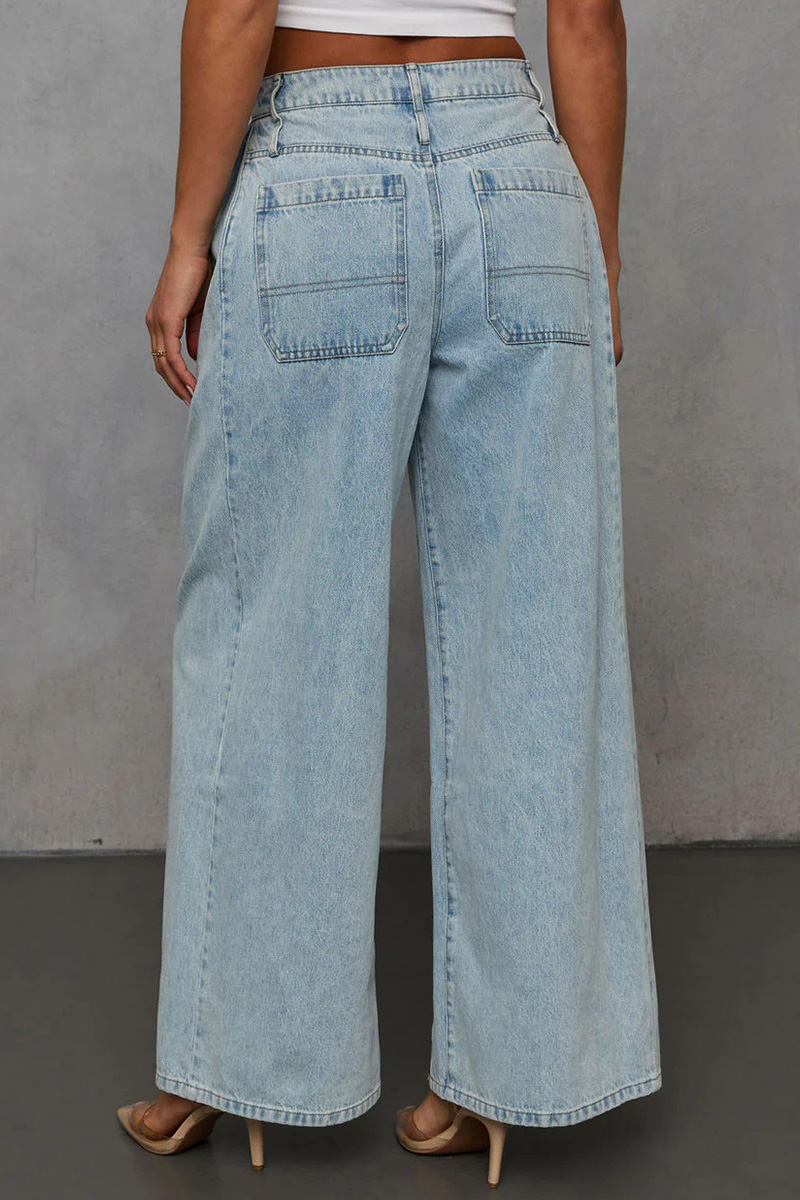 Women's Casual Loose Denim Jacket + Wide-Leg Jeans