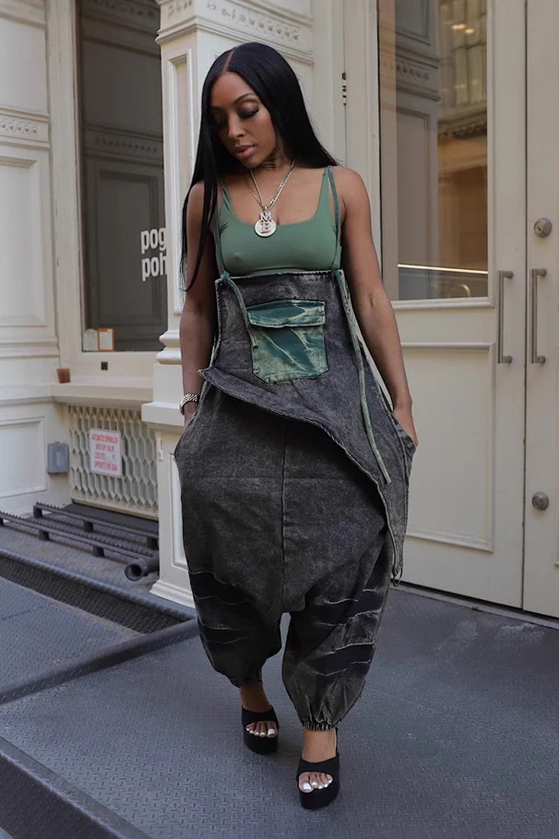 Women's Street Suspender Wide-Leg Jumpsuit
