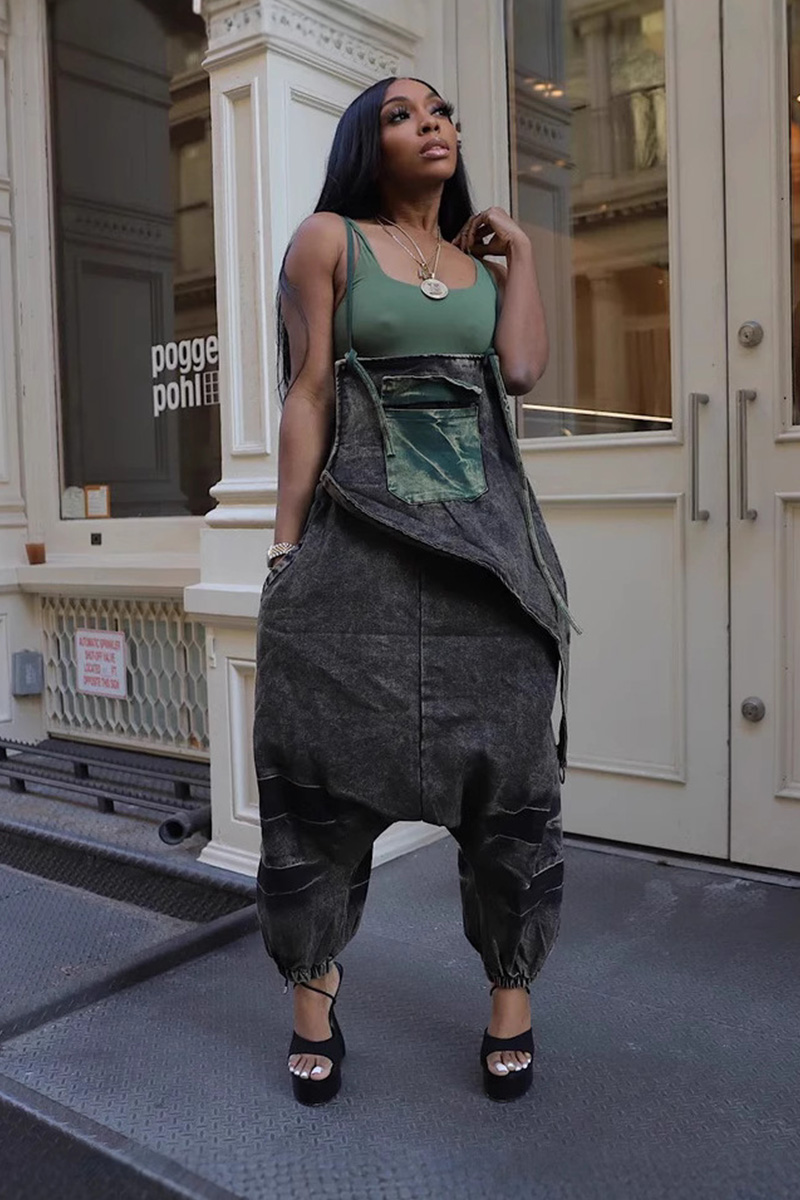 Women's Street Suspender Wide-Leg Jumpsuit