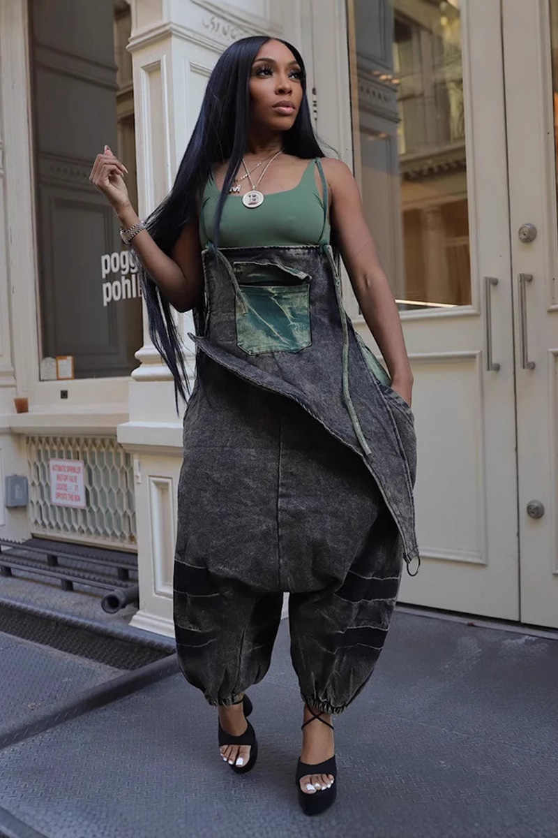 Women's Street Suspender Wide-Leg Jumpsuit