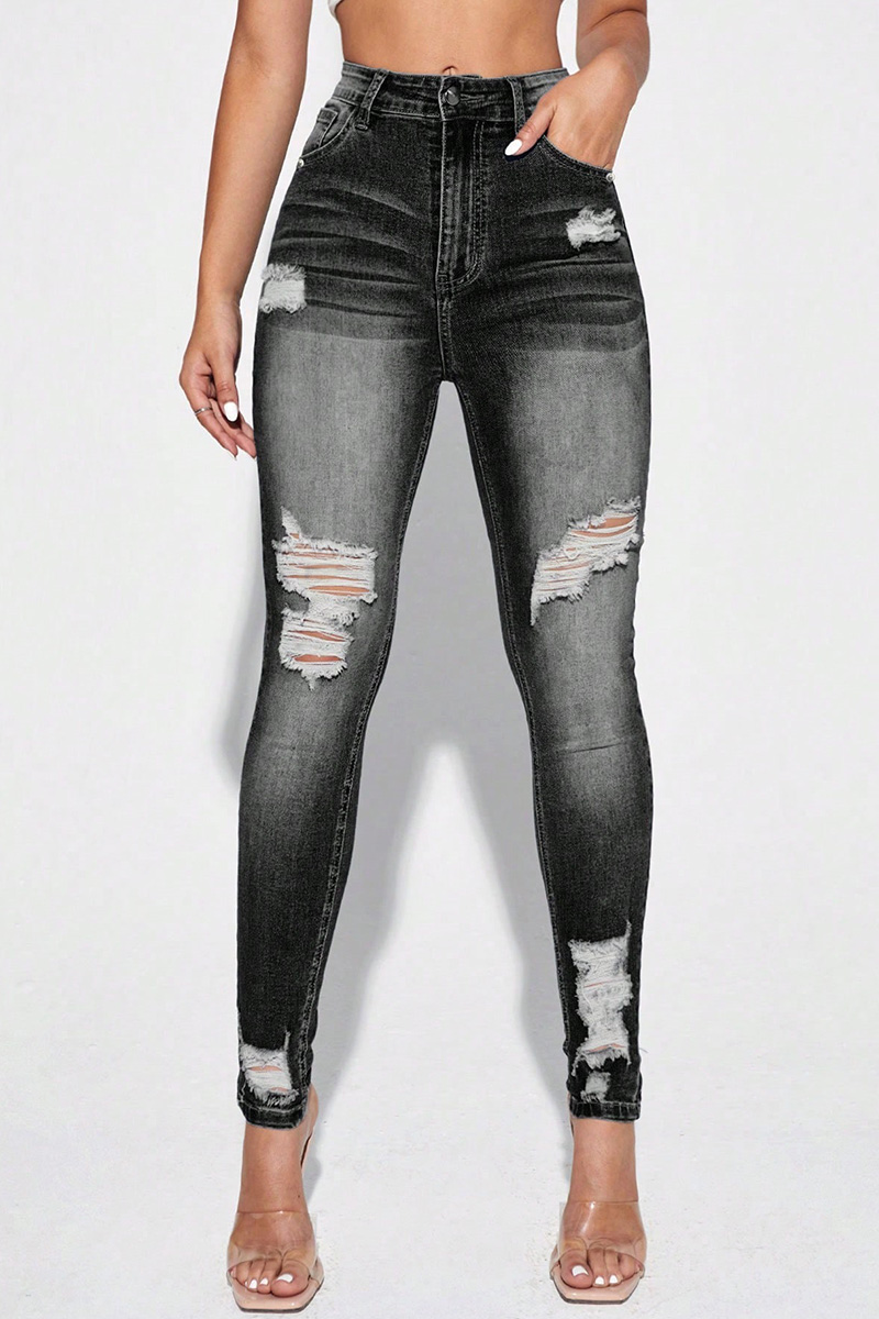 Women's Trendy Stretch Ripped Skinny Denim Jeans