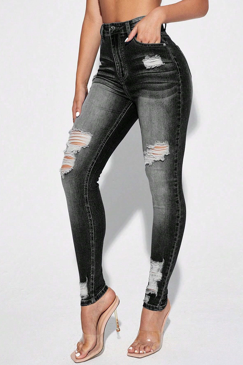 Women's Trendy Stretch Ripped Skinny Denim Jeans