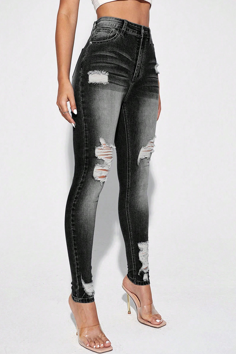 Women's Trendy Stretch Ripped Skinny Denim Jeans