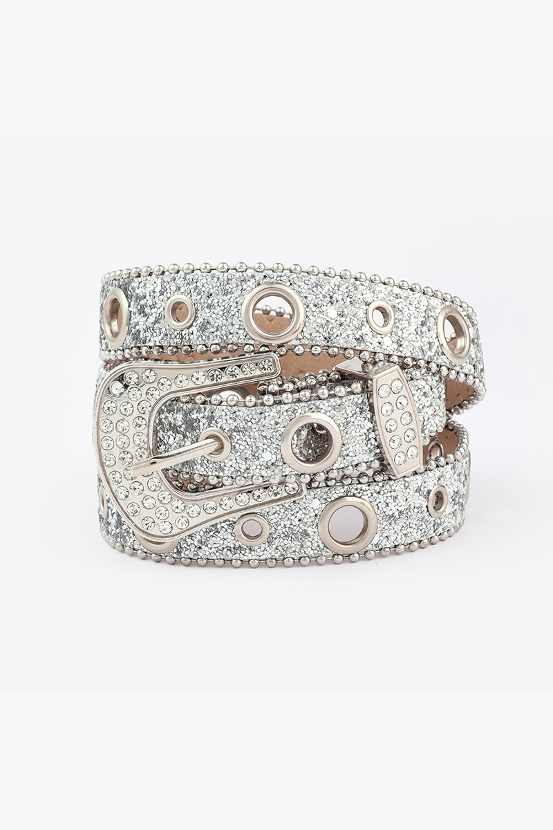 Wishbling Crystal Rhinestone Sequin Belt