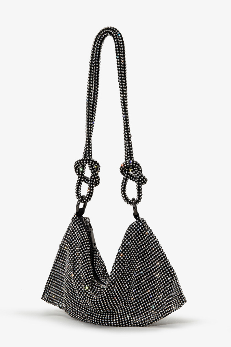 Women's Premium Crystal-Studded Dumpling Bag