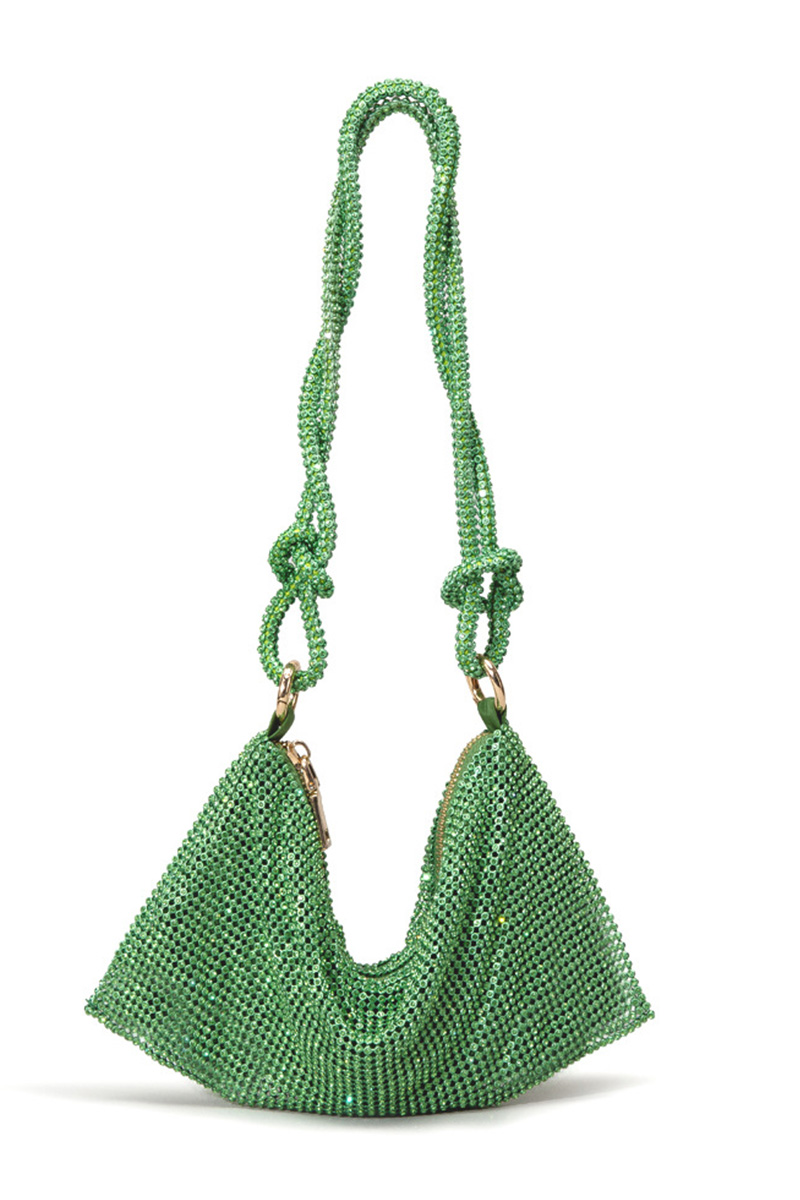 Women's Premium Crystal-Studded Dumpling Bag
