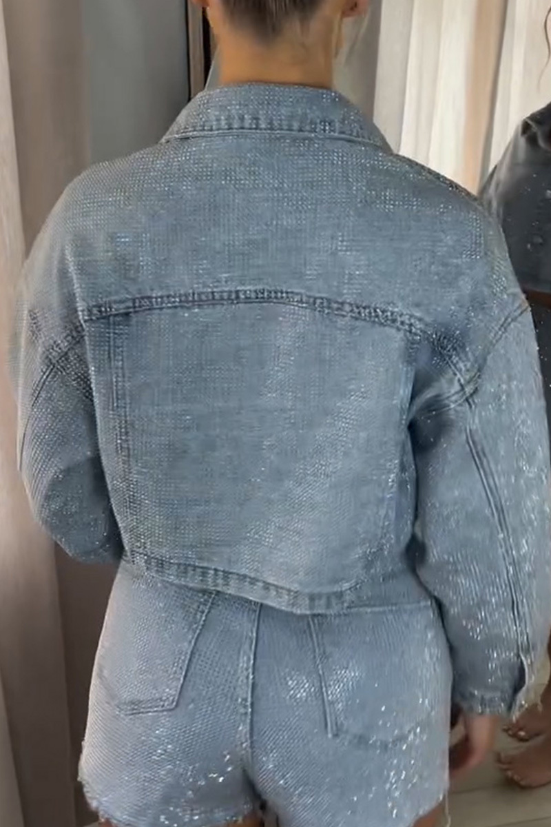 Women's Stylish Rhinestone Denim Jacket