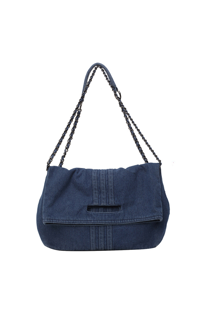 Women's Commuter Chain-Strap Denim Shoulder Bag