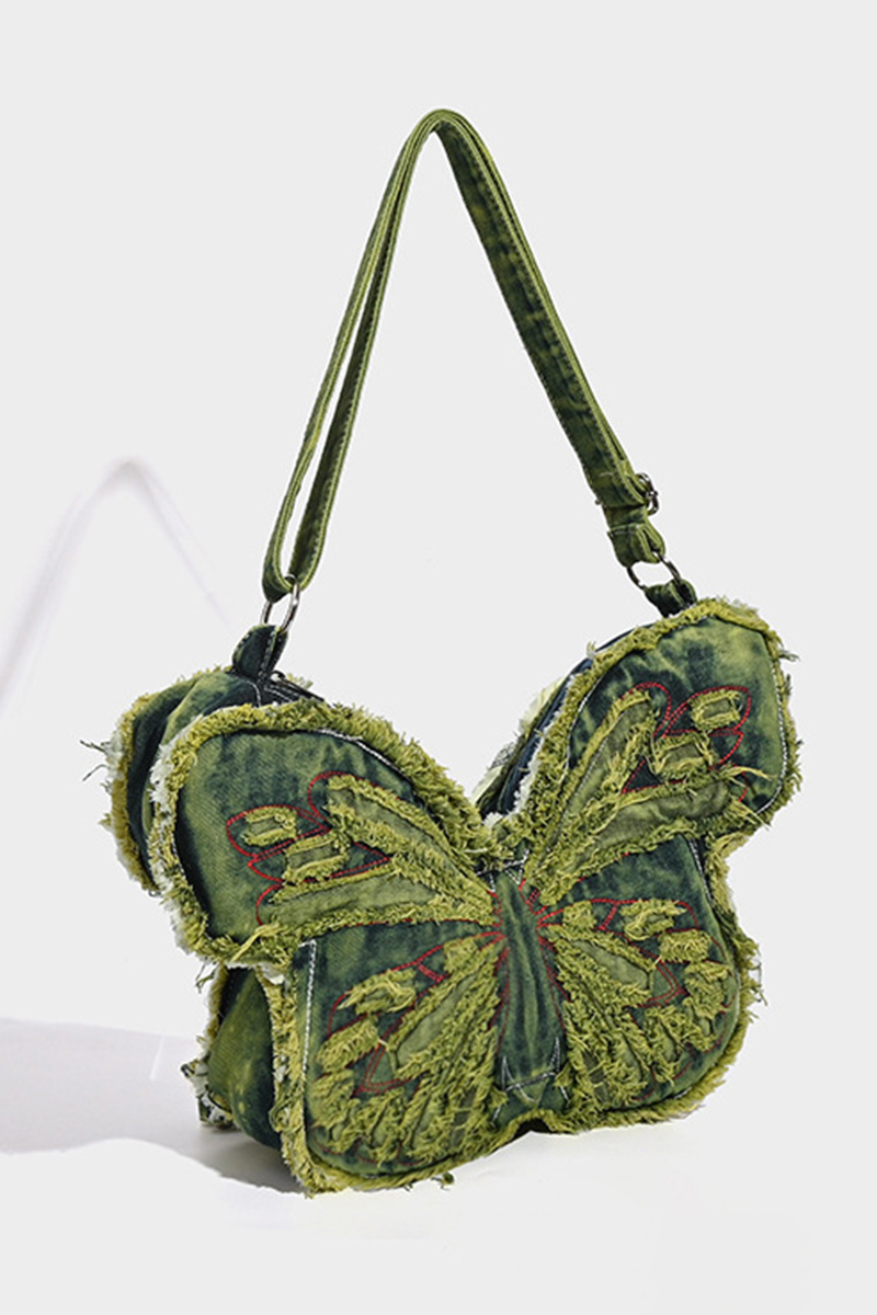 Women's Punk Butterfly Denim Crossbody Bag