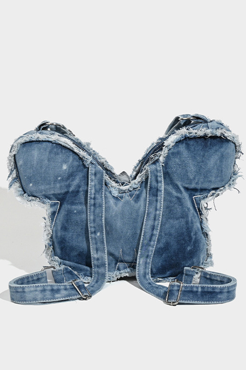 Women's Punk Butterfly Denim Crossbody Bag