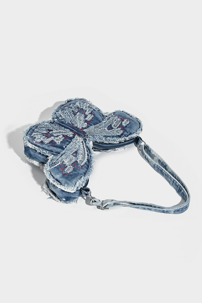 Women's Punk Butterfly Denim Crossbody Bag