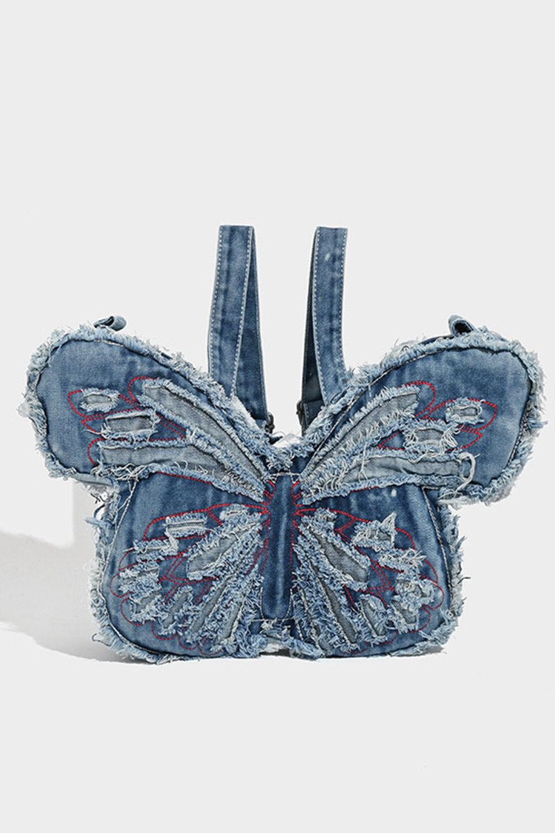Women's Punk Butterfly Denim Crossbody Bag