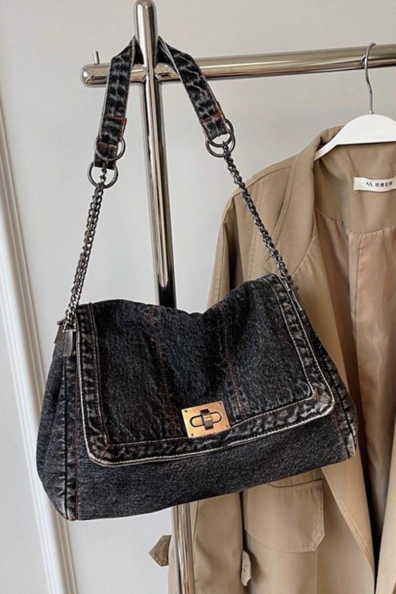 Women's Retro Denim Commuter Underarm Bag