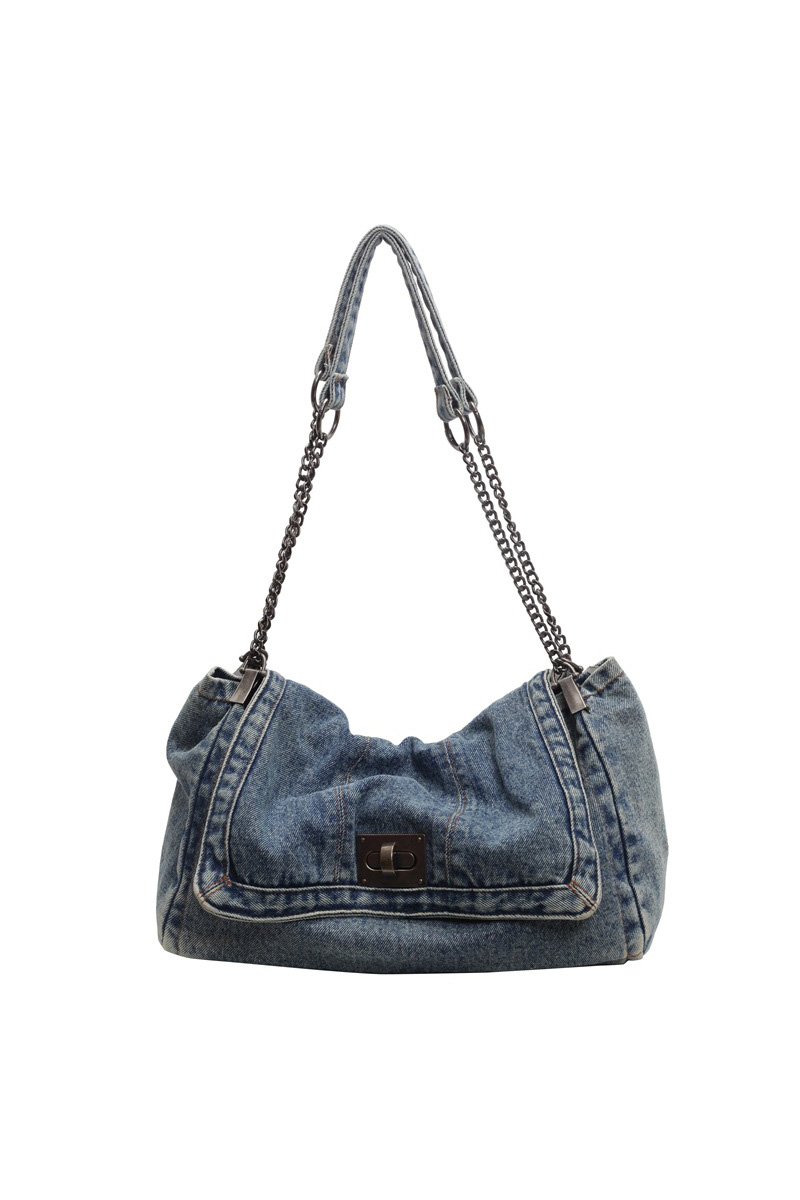 Women's Retro Denim Commuter Underarm Bag