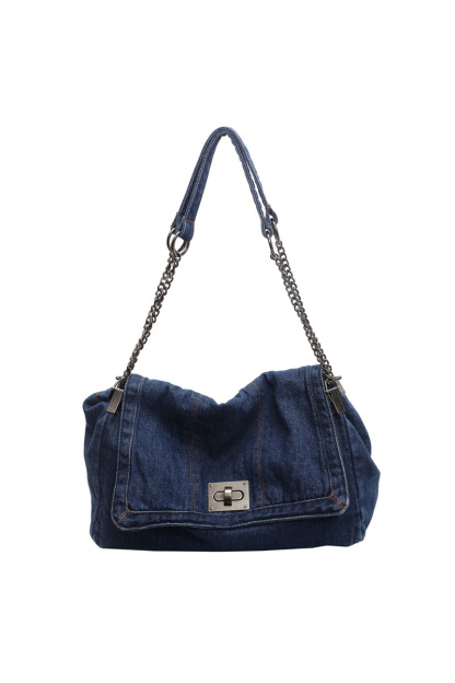 Women's Retro Denim Commuter Underarm Bag