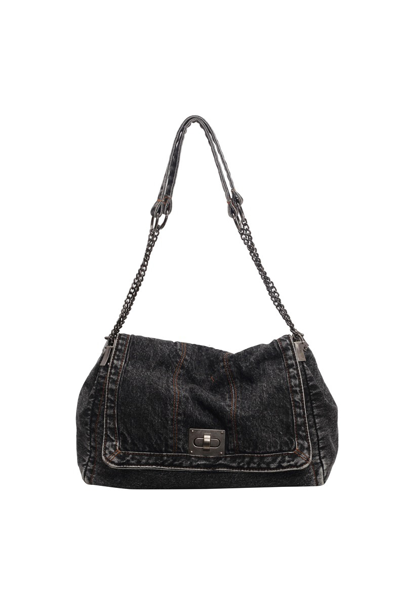 Women's Retro Denim Commuter Underarm Bag