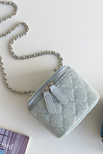 Women's Structured Quilted with Chain Box Bag