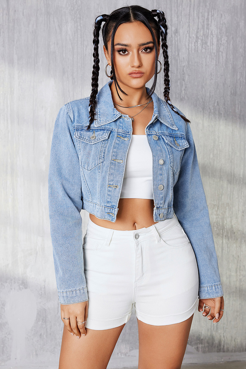 Women's Classic Cropped Denim Jacket