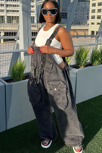 Women's Baggy Sleeveless Jumper Jeans