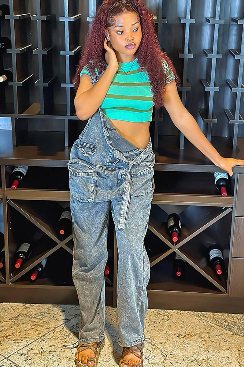 Women's Baggy Sleeveless Jumper Jeans